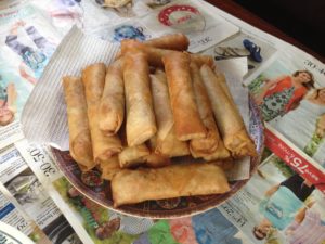 Linda Pham's fresh egg rolls Photo: Anna Scott